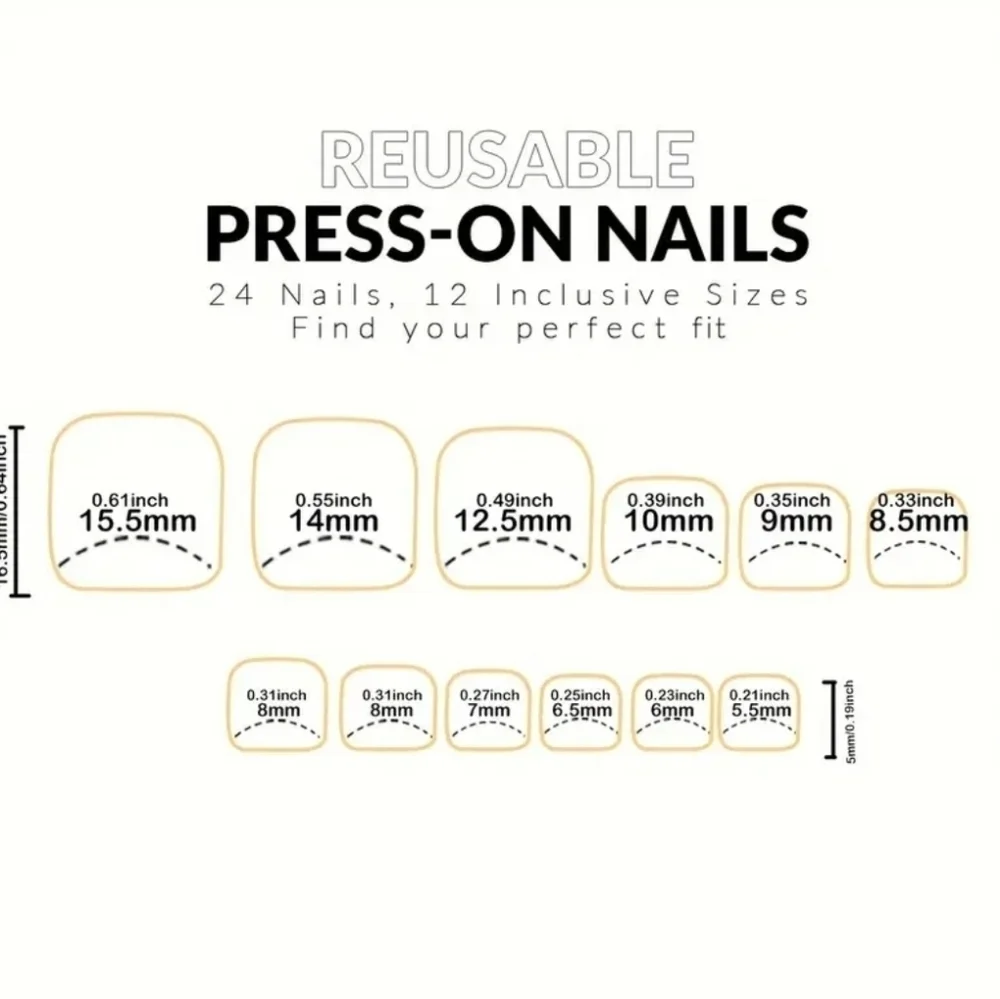 24 Pieces Fake Toe Press On Nails